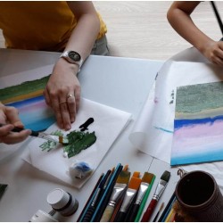 Atelier de pictura in acrilic pentru incepatori- Cum pictam un copac inflorit?