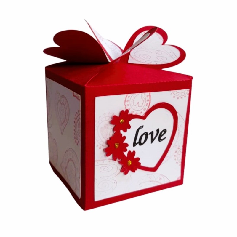 Cutie cadou Sf. Valentin din carton, 6,5 x 6,5 cm