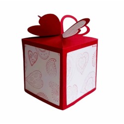 Cutie cadou Sf. Valentin din carton, 6,5 x 6,5 cm