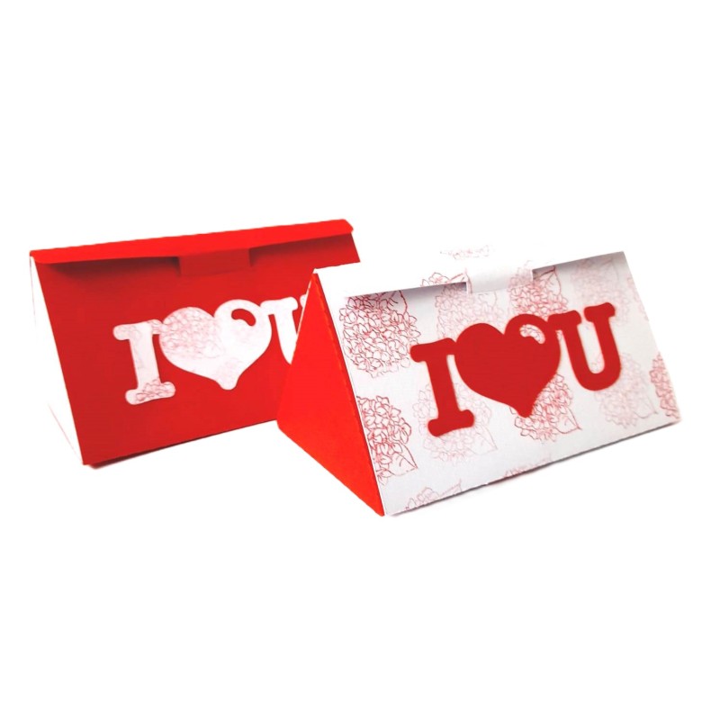 Set 10 buc. Cutie, I love you, din carton, 6.5x11x 6.5 cm