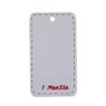 Set 50 buc, Carton pentru martisor, alb, cu rama rosie si spatiu pentru snur, 9x5 cm
