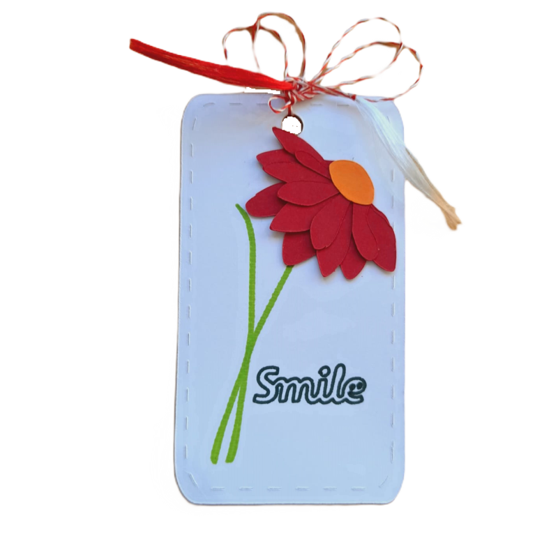 Set 25 buc, Tag, eticheta ornamentala Smile, 5x9 cm
