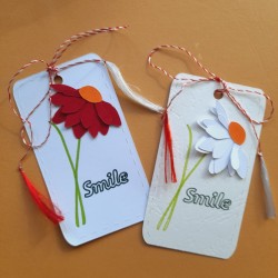 Set 25 buc, Tag, eticheta ornamentala Smile, 5x9 cm