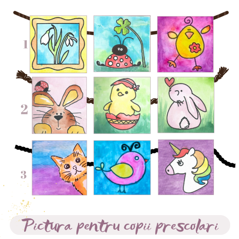 Atelier in acrilic pe set- 3 panze cartonate 12x12 cm