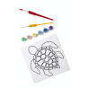 Kit creativ „Țestoasa”, pictură in acrilic, pentru incepatori, pânză 20x20 cm, creeat manual in Atelierele lui Margot