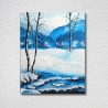 ,,O fereastra spre iarna si liniste", canvas pictat in acrilic, 24x30cm