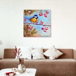 ,,Peisaj de iarnă – Prezență", pictura in acrilic pe canvas, 40x40cm