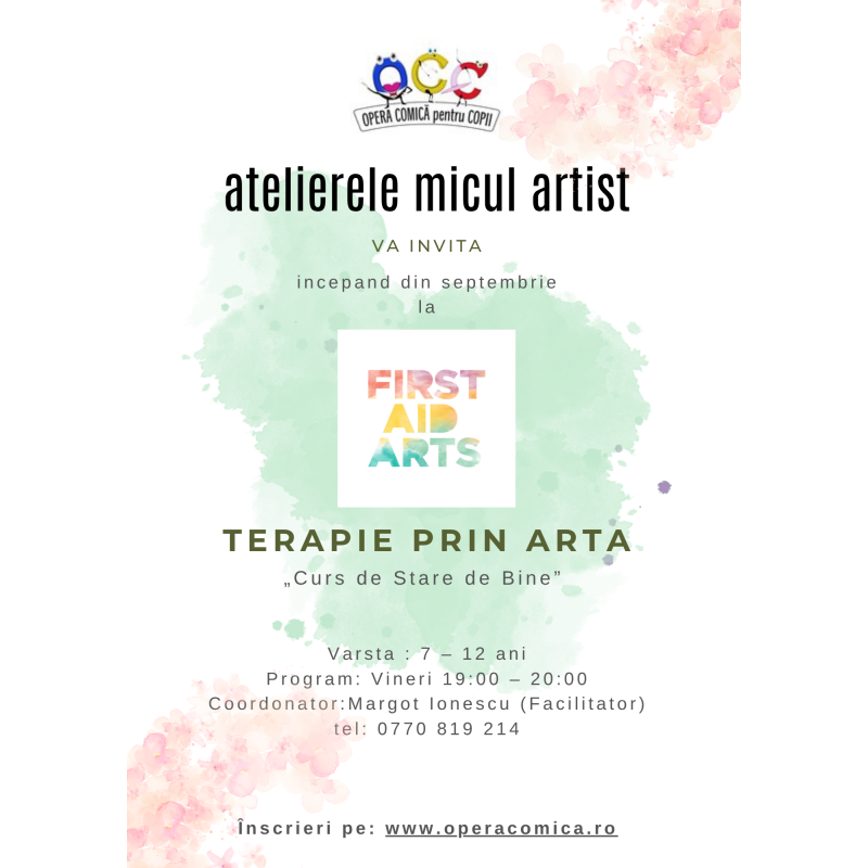 Terapie prin arta- First Aid Arts la Opera Comica pentru Copii