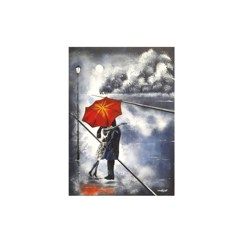 Tablou, canvas, Noi doi si o umbrela, 70x50 cm